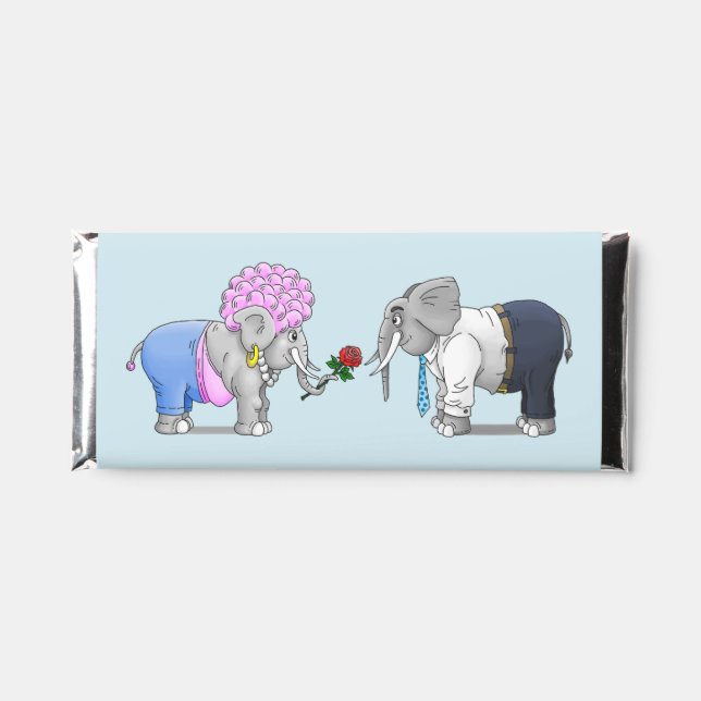 The Elephants Happy Valentines Day Hershey Bar Favors (Front)