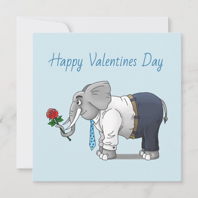 The Elephants Happy Valentines Day Holiday Card (Front)