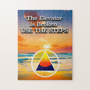 The Elevator Is Broken Recovery Slogan Sunrise Jigsaw Puzzle