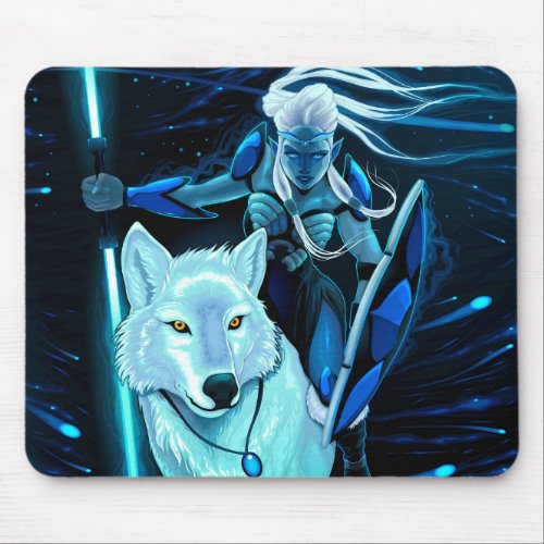 The Elf and the White Wolf Mouse Pad