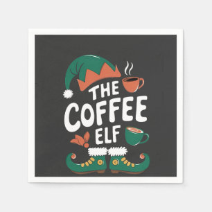 The Elf Coffee Funny Christmas Elf Coffeine Lover  Napkins