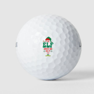 The Elf Made me Do it Funny Christmas Elf Gift Golf Balls