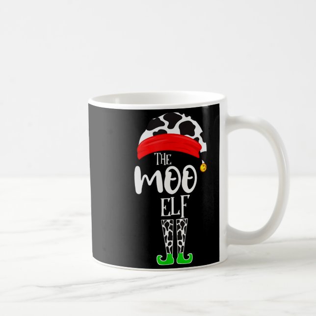 The Elf Moo Cow Funny Christmas Elf Family Matchin Coffee Mug (Right)