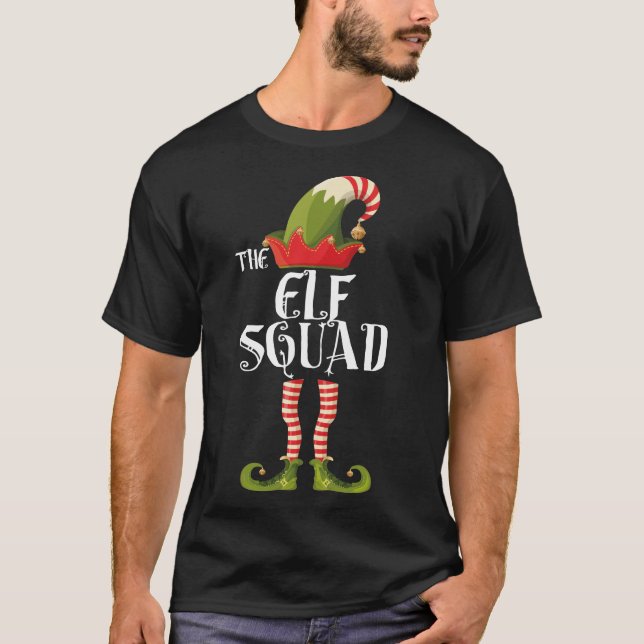 the elf squad family elf matching christmas T-Shirt (Front)