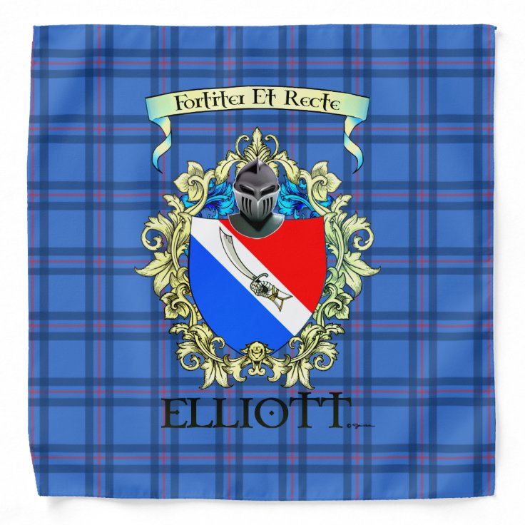 Elliott Modern Tartan Crest House Flag main image 0