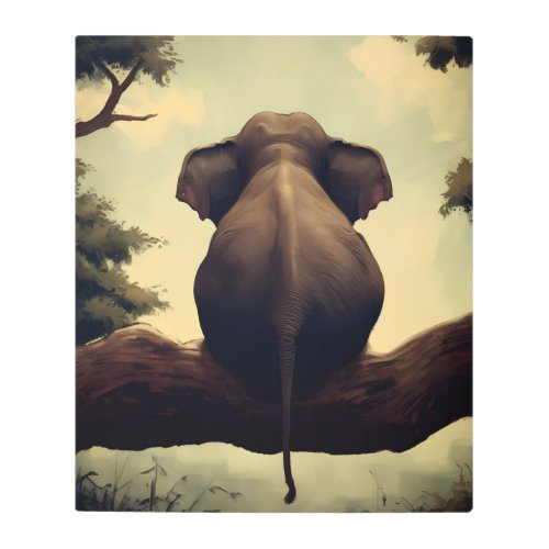 The Elusive African Tree Elephant Metal Print
