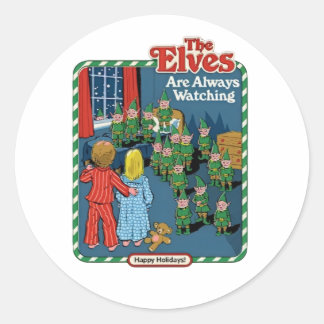 The Elves Are Always Watching Classic Round Sticker