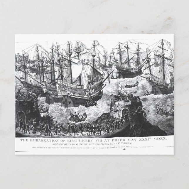 The Embarkation of Henry VIII  at Dover Postcard (Front)