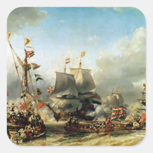 The Embarkation of Ruyter and William de Witt Square Sticker