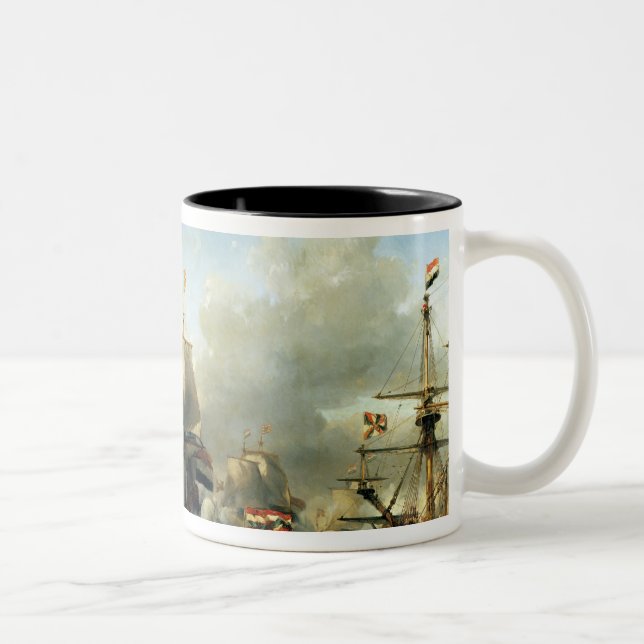 The Embarkation of Ruyter and William de Witt Two-Tone Coffee Mug (Right)