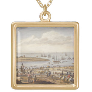 The Embarkation of the English in Holland, 30 Nove Gold Plated Necklace