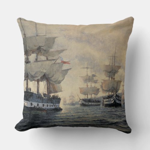 The Embarkation of the Liberating Expedition of Pe Throw Pillow