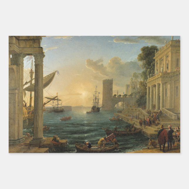 The Embarkation of the Queen of Sheba  Wrapping Paper Sheets (Front)