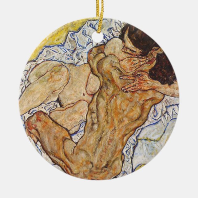 The Embrace Egon Schiele Ceramic Ornament (Front)