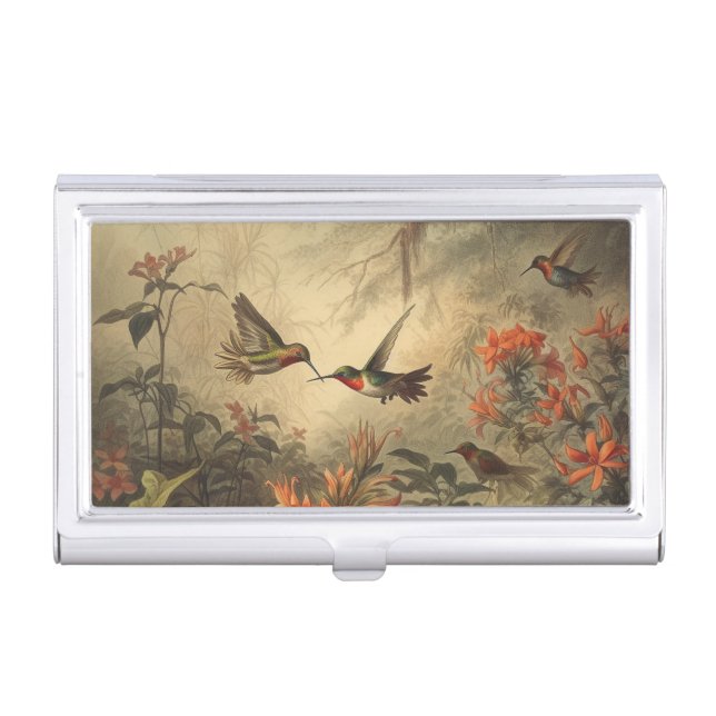 The Emerald Aviary: Midnight Botanical  Business Card Case (Front)