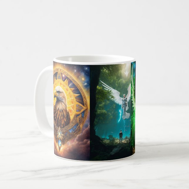 The Emerald Guardian of the Enchanted Grove Coffee Mug (Front Left)