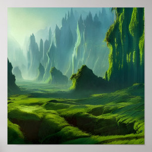 The Emerald Valley Fantasy Art Poster