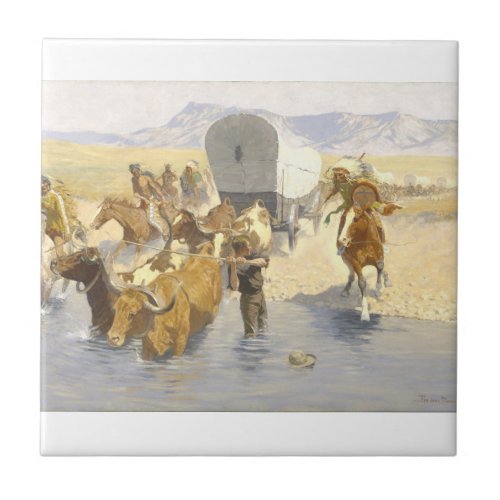 The Emigrants Frederic Remington Ceramic Tile