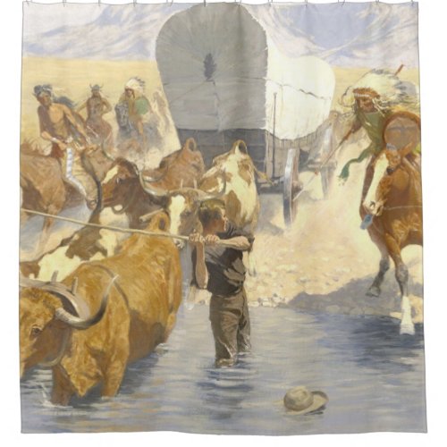 The Emigrants Frederic Remington Shower Curtain