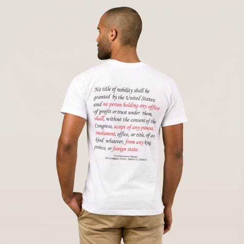 The Emoluments Clause of the US Constitution Mens T_Shirt