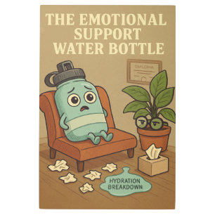 The Emotional Support Water Bottle Metal Print