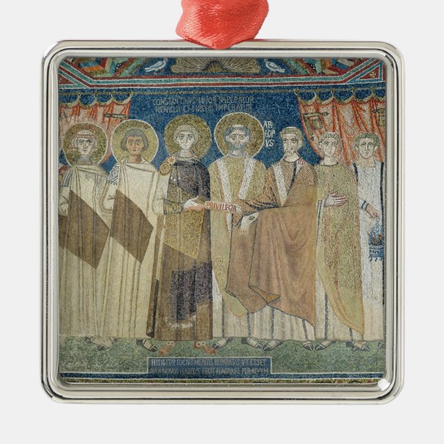 The Emperor Constantine IV grants tax immunity Metal Ornament (Front)