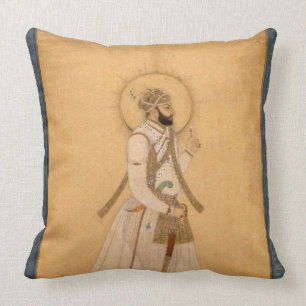The Emperor Farrukhsiyar (1683-1719) from the Larg Throw Pillow