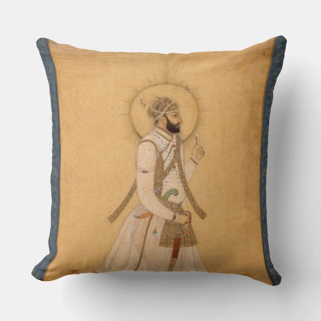 The Emperor Farrukhsiyar (1683-1719) from the Larg Throw Pillow (Front)