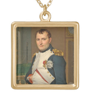 The Emperor Napoleon in His Study at the Tuileries Gold Plated Necklace