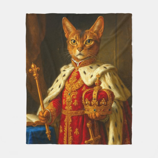 The Emperor of a Sunbeam | Napoleon Cat Fleece Blanket (Front)