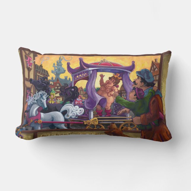 The Emperor’s New Clothes Art Lumbar Pillow (Front)