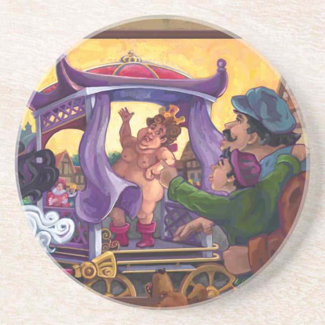 The Emperor’s New Clothes Art Sandstone Coaster (Front)