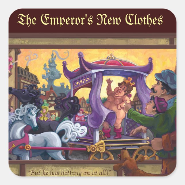 The Emperor’s New Clothes Art Square Sticker (Front)