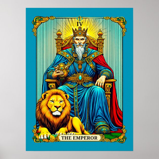 The Emperor Tarot Card Art Poster (Front)