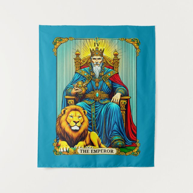 The Emperor Tarot Card Art Tapestry (Front)