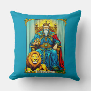 The Emperor Tarot Card Art Throw Pillow