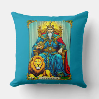 The Emperor Tarot Card Art Throw Pillow