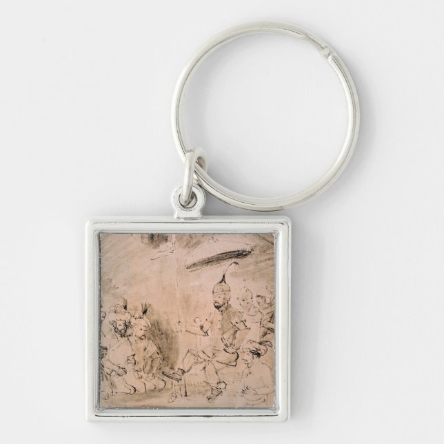 The Emperor Timur  on his Throne Keychain (Front)
