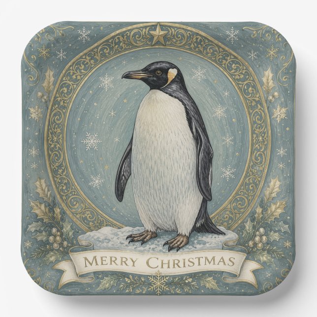 The Emperor's Yuletide Greeting Paper Plates (Front)