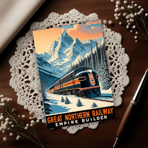 The Empire Builder Vintage Train Postcard