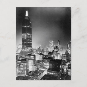 The Empire State Building At Night Post Card, 1937 Postcard
