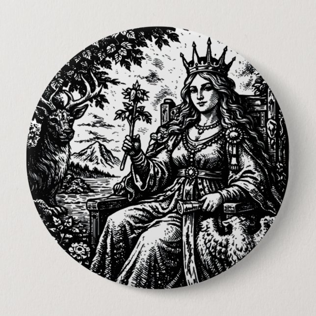 The Empress — BurnsInHell Tarot III Button (Front)