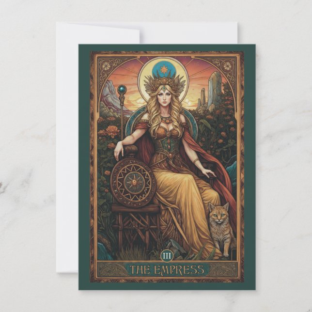 The Empress (Freyja) Tarot Art Flat Thank You Card (Front)