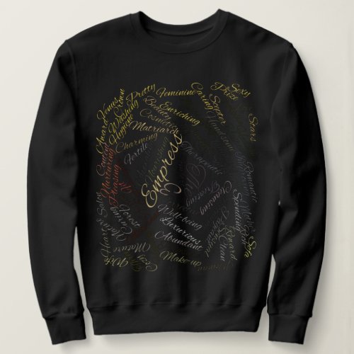 The Empress Rider_Waite Tarot Card Keywords Sweatshirt