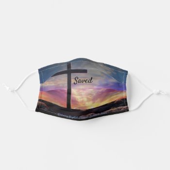 The Empty Cross Sunrise Add Text Or Church Name Adult Cloth Face Mask by Frasure_Studios at Zazzle