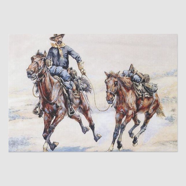 The Empty Saddle Western Art by Frederic Remington Tissue Paper (Front)