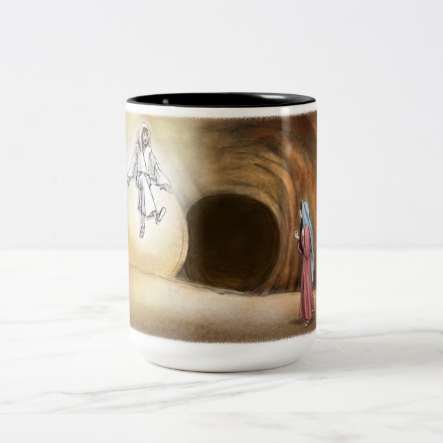 The Empty Tomb Two-Tone Mug, 15 oz Two-Tone Coffee Mug (Center)