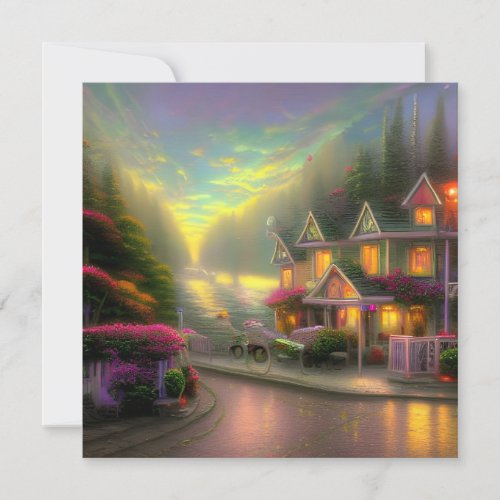 The Enchanted Bed  Breakfast Flat Greeting Card