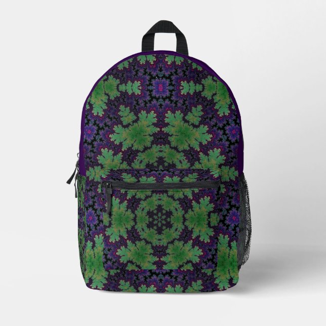 The Enchanted Fern Wheel  Printed Backpack (Front)