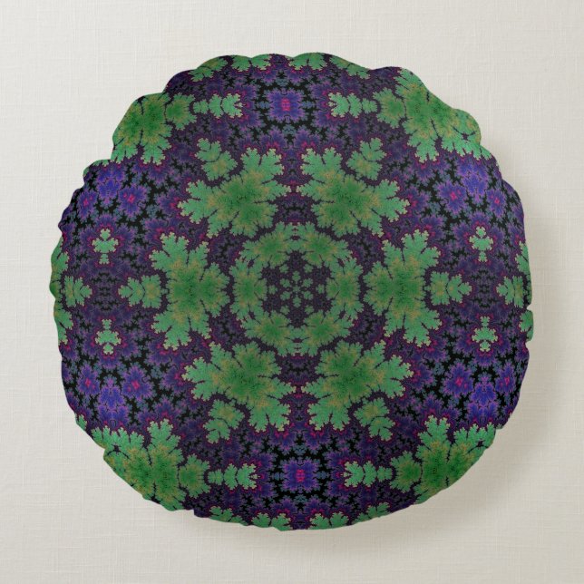 The Enchanted Fern Wheel  Round Pillow (Front)